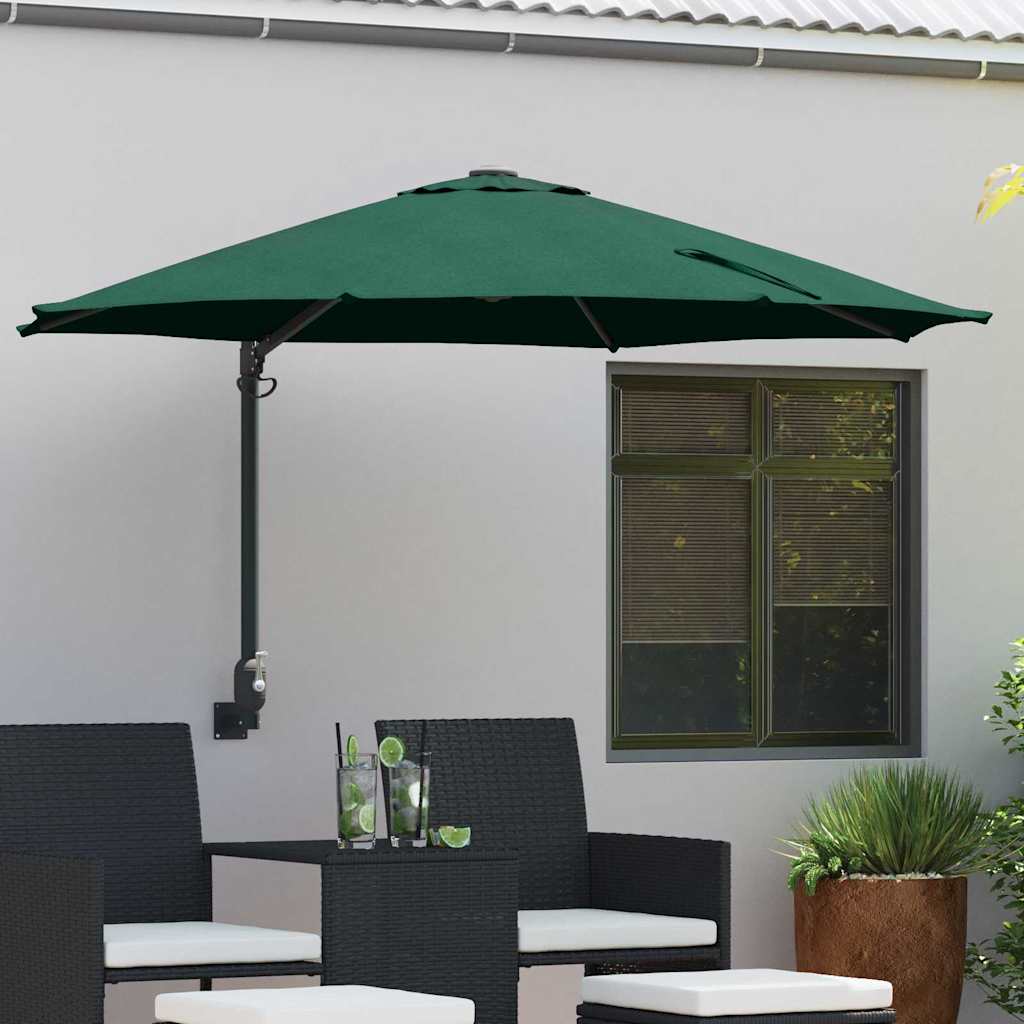 Gartensonnenschirm 248 x 248 x 148 cm Polyester und Stahl Grün