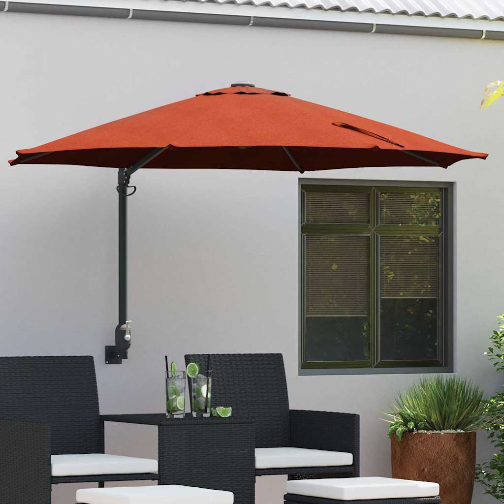 Gartensonnenschirm 248 x 248 x 148 cm Polyester und Stahl