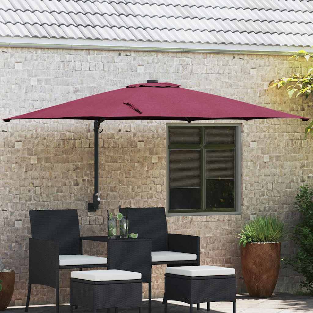 Garten-Sonnenschirm Bordeauxrot 248,5 x 247,5 x 160 cm