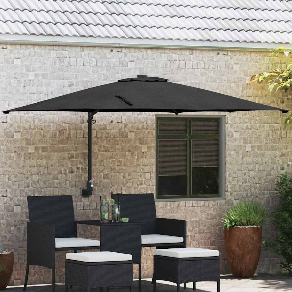 Garten-Sonnenschirm Schwarz 248,5 x 247,5 x 160 cm