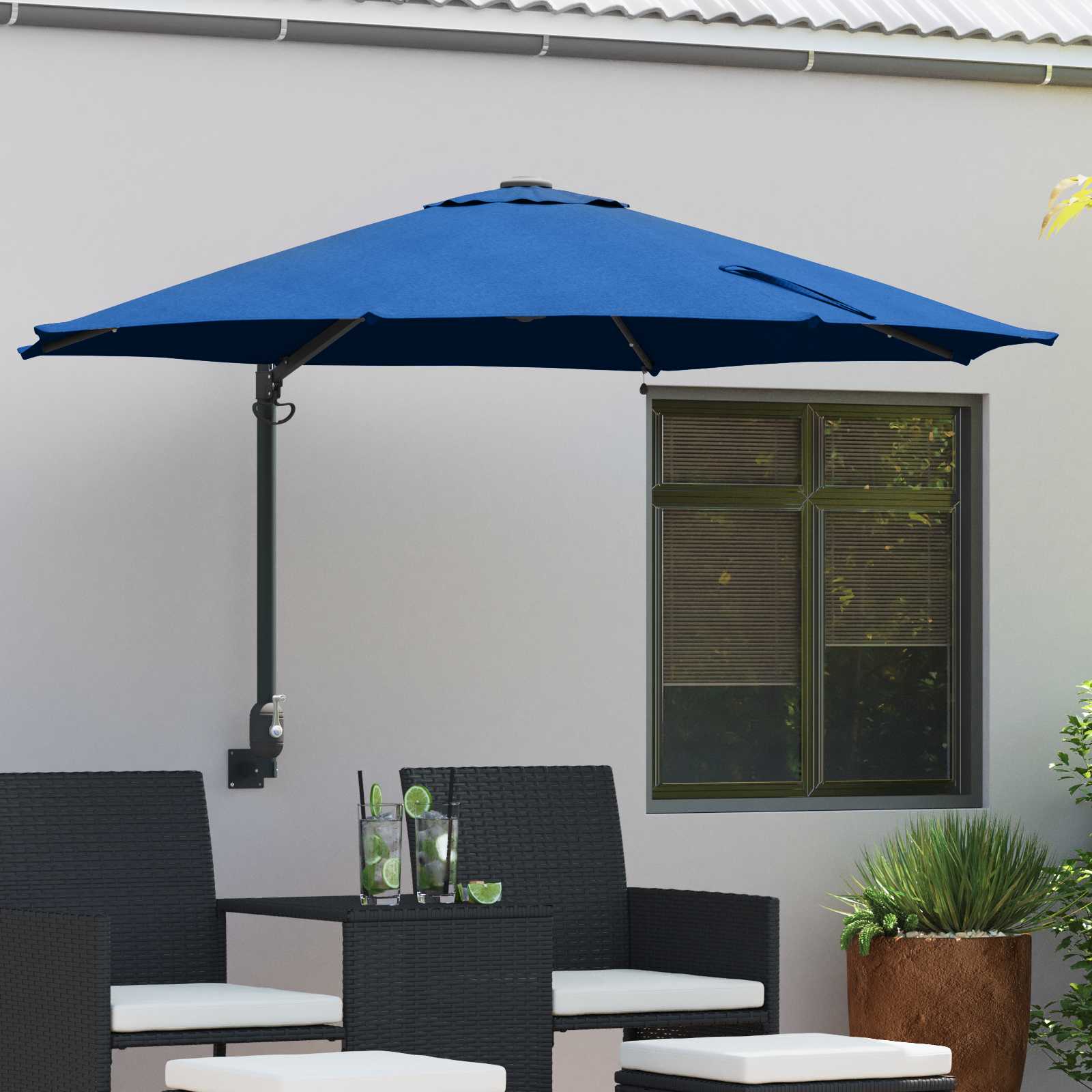 Garten-Sonnenschirm 248 x 248 x 148 cm Polyester und Stahl