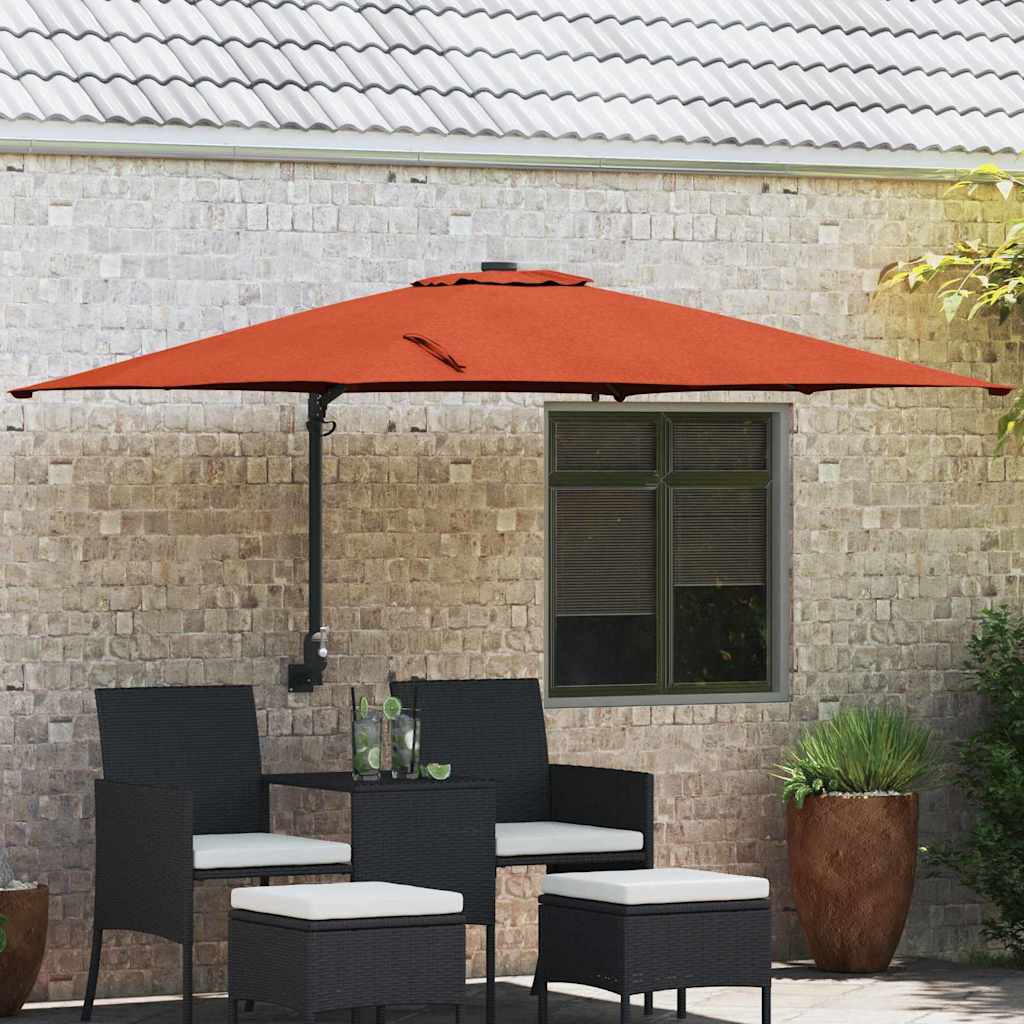 Garten-Sonnenschirm Terrakotta 248,5 x 247,5 x 160 cm