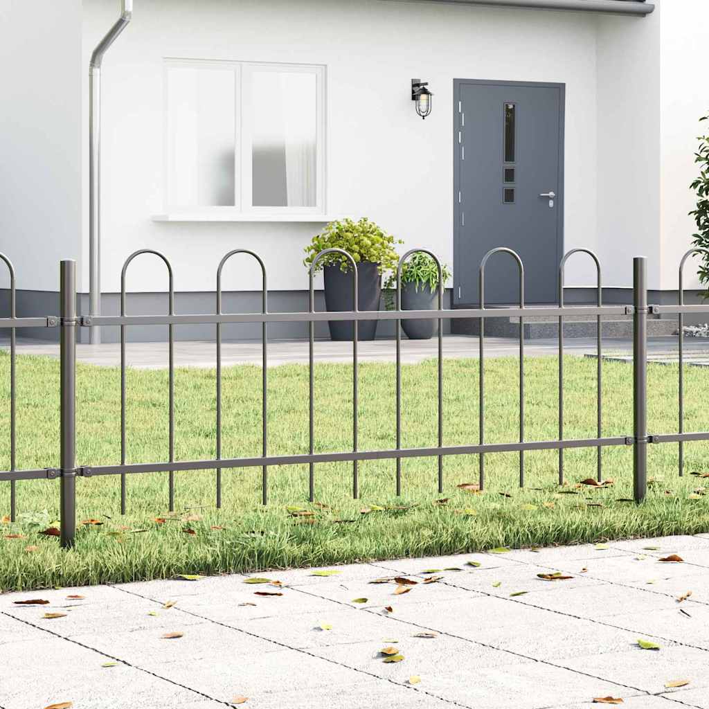 Gartenzaun BOXTEL 4 stk. 6,8 x 0,6 m Pulverbeschichteter Stahl