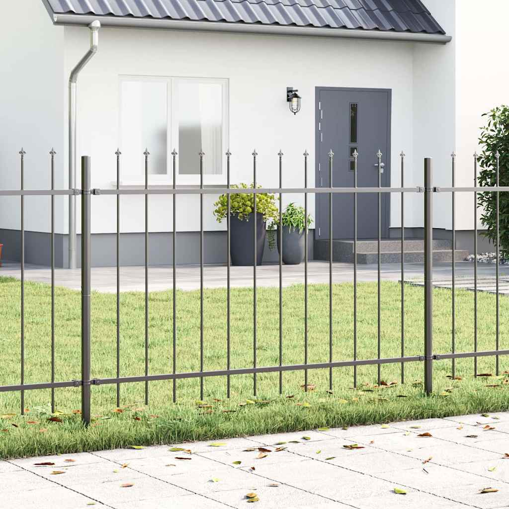Gartenzaun WOERDEN 5 stk. 8,5 x 0,8 m Pulverbeschichteter Stahl