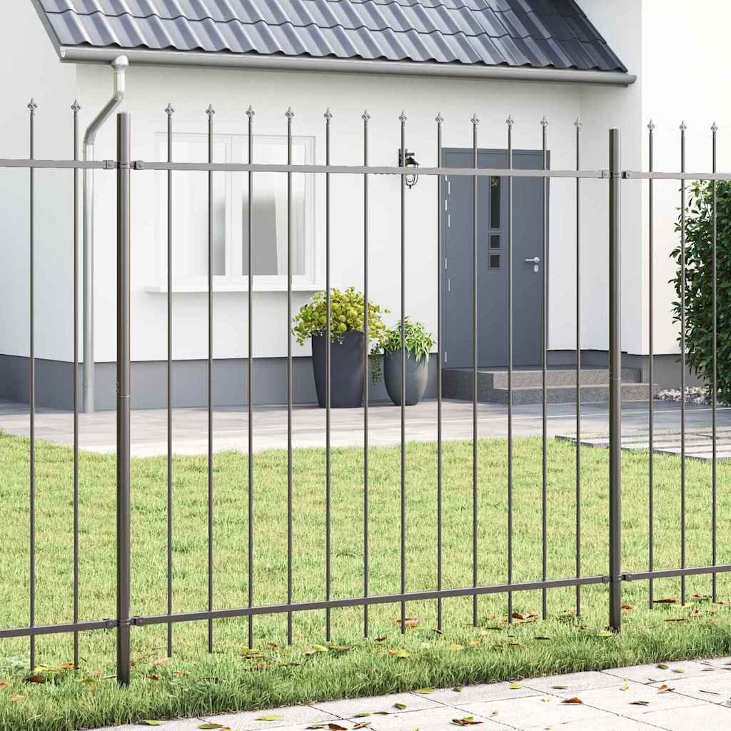 Gartenzaun WOERDEN 8 stk. 13,6 x 1,5 m Grau