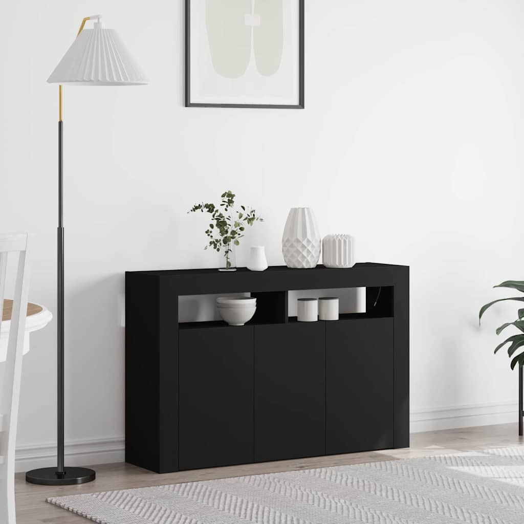 Sideboard Schwarz 116 x 30 x 75 cm Holzwerkstoff