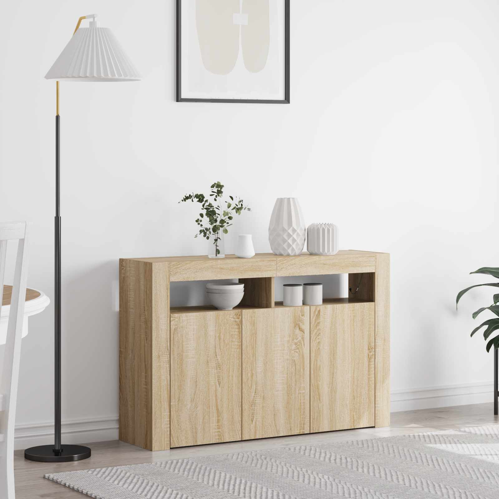 Sideboard Sonoma-Eiche 116 x 30 x 75 cm Holzwerkstoff