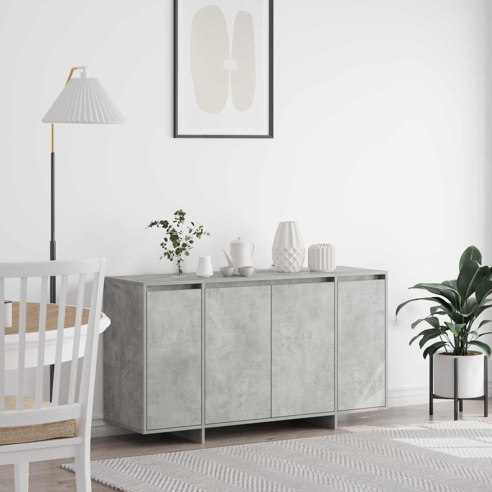 Sideboard Beton Grau 135 x 41 x 75 cm Holzwerkstoff