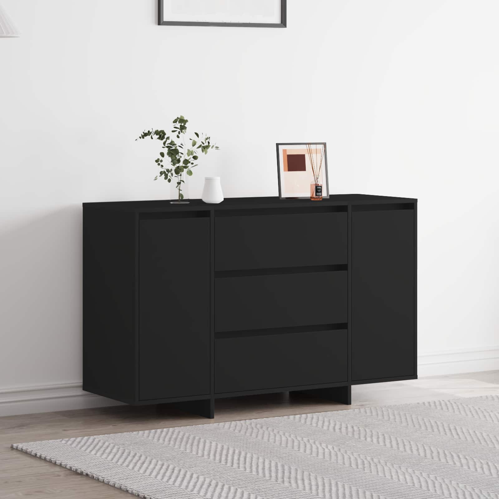 Sideboard Schwarz 120 x 41 x 75 cm Holzwerkstoff