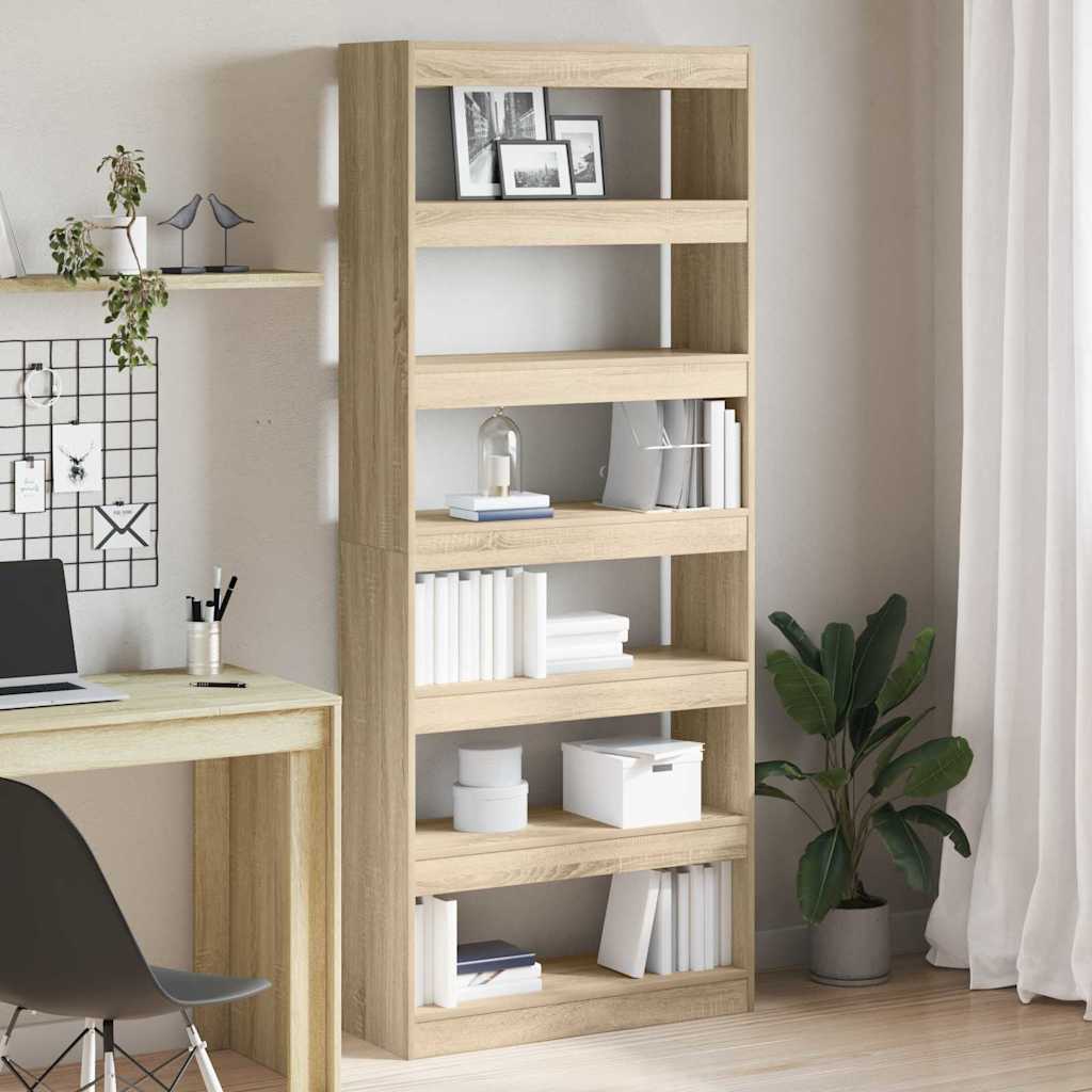 Bücherregal 6 Ebenen 80 x 30 x 198 cm Holzwerkstoff