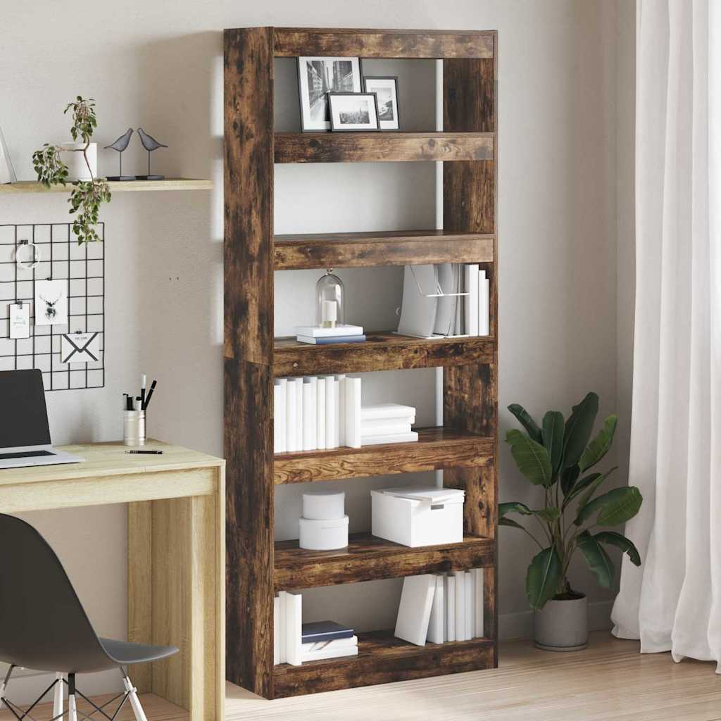 Bücherregal 6 Ebenen 80 x 30 x 198 cm Holzwerkstoff