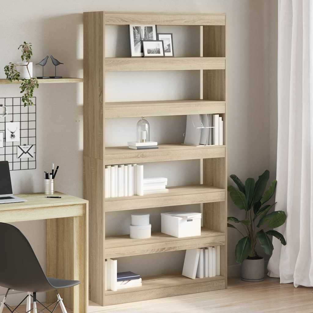 Bücherregal 6 Ebenen 100 x 30 x 198 cm Holzwerkstoff