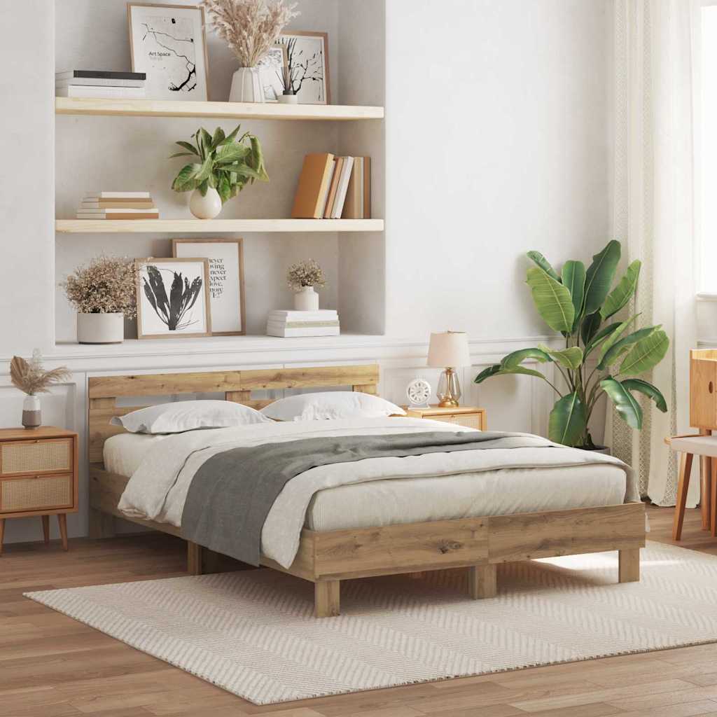 Bettrahmen Artisan-Eiche 140 x 190 cm Holzwerkstoff
