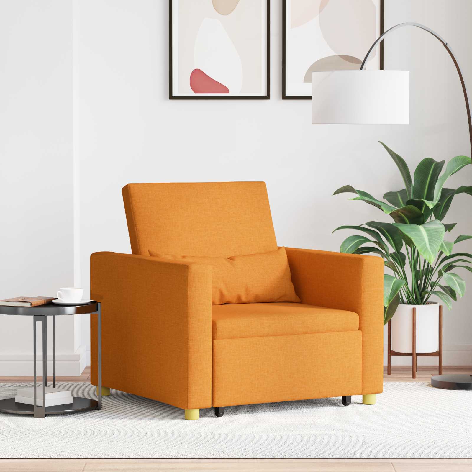 Pull-out Sofa Bed Single Dunkelgelb 90 x 165 x 87 cm Stoff