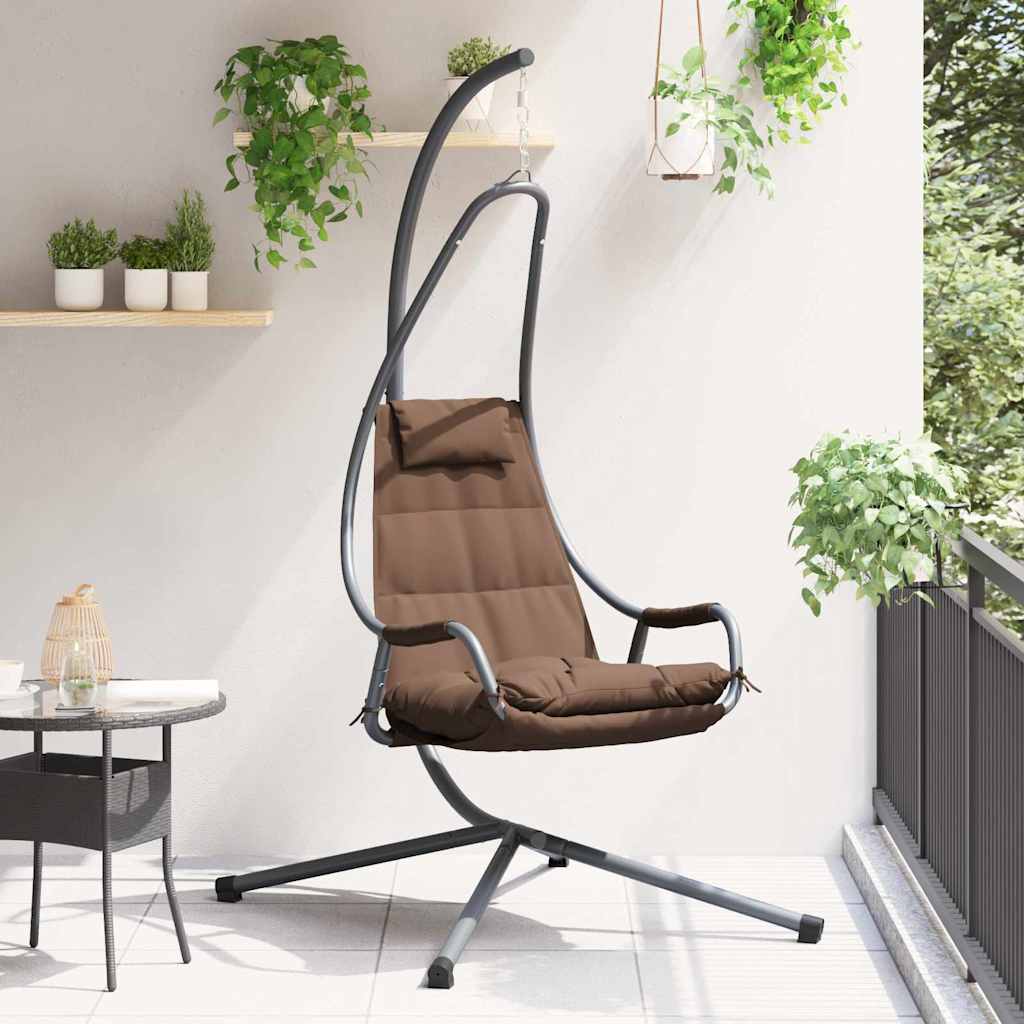 Hängendes Ei-Stuhl Stahl 94 x 107 x 196,5 cm Kaffeebraun