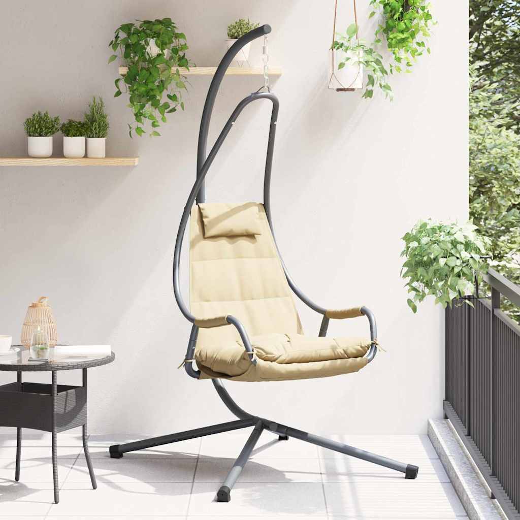 Hängendes Ei-Stuhl Stahl 94 x 107 x 196,5 cm Beige