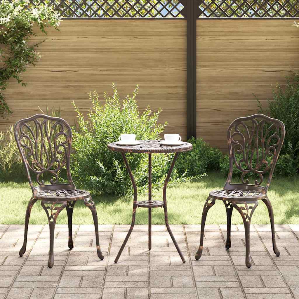 Garten Bistro Set 3 stk. Bronze Aluminium