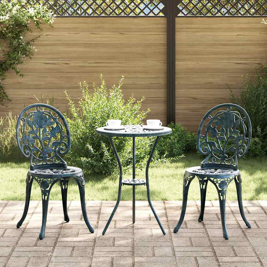 Garten Bistro Set 3 stk. Grün Aluminium