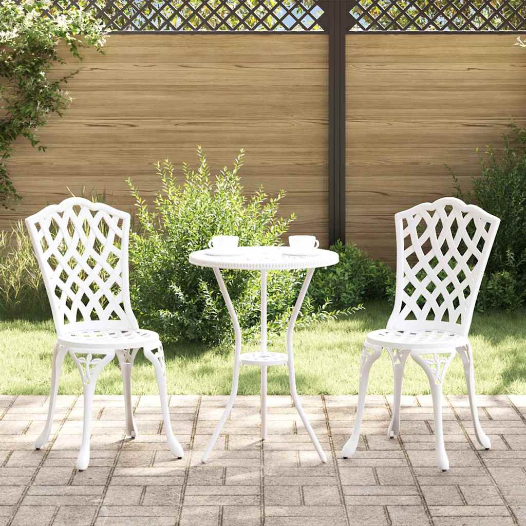 Garten Bistro Set 3 stk. Weiß Aluminium