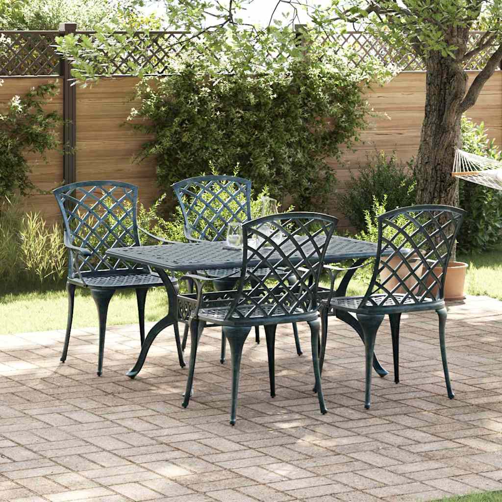 Gartenstuhl 4 stk. Grün Aluminium