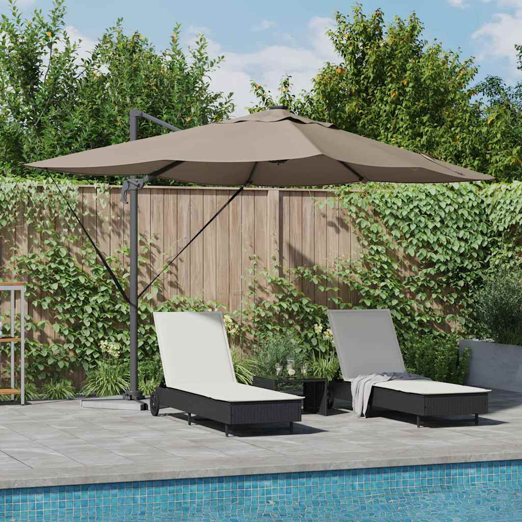 Sonnenschirm 352 x 251 x 265 cm Polyester und Aluminium Taupe