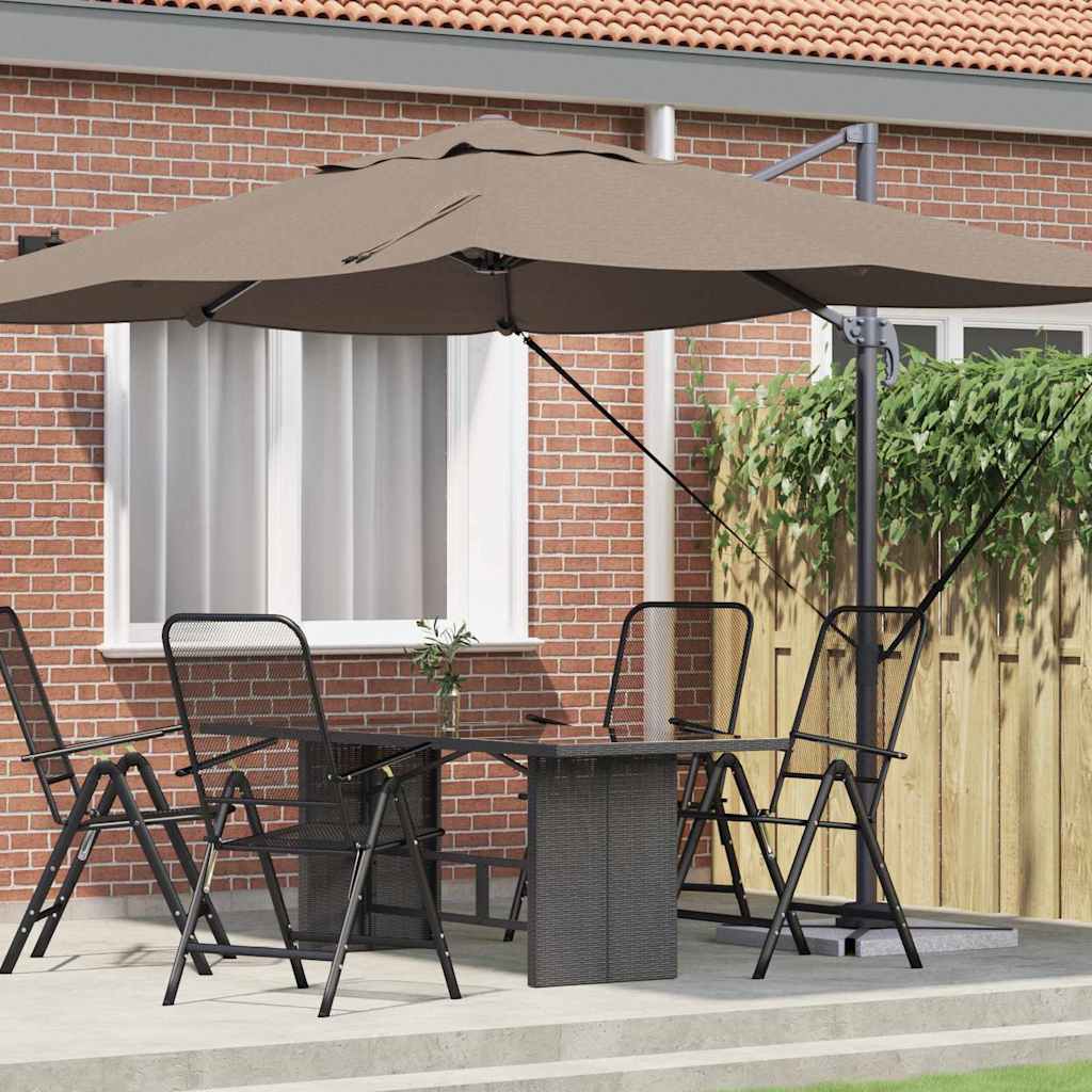 Sonnenschirm 351 x 250 x 260 cm Polyester und Aluminium Taupe