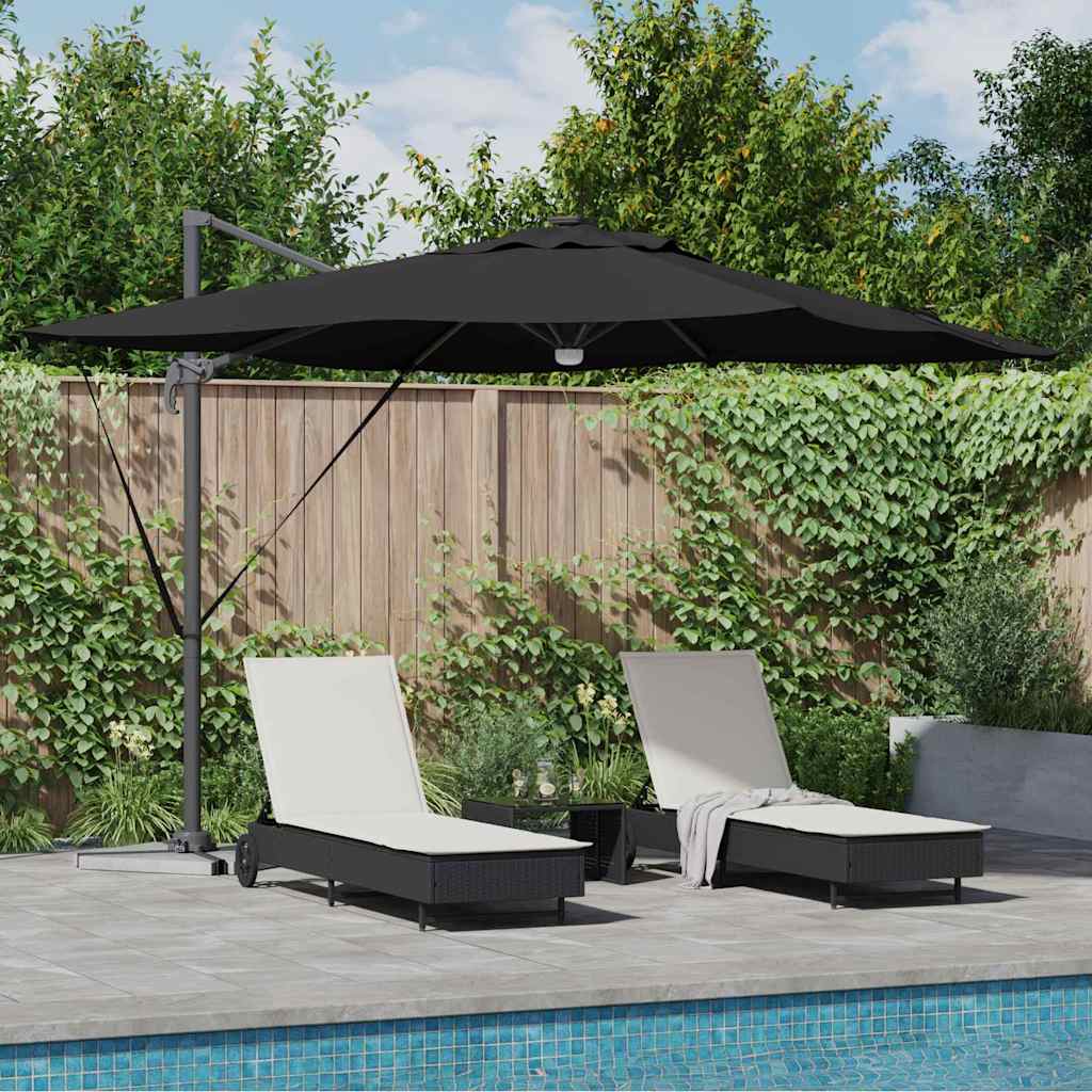 Roma Parasol Schwarz 286 x 284 x 270 cm Aluminium und Polyester