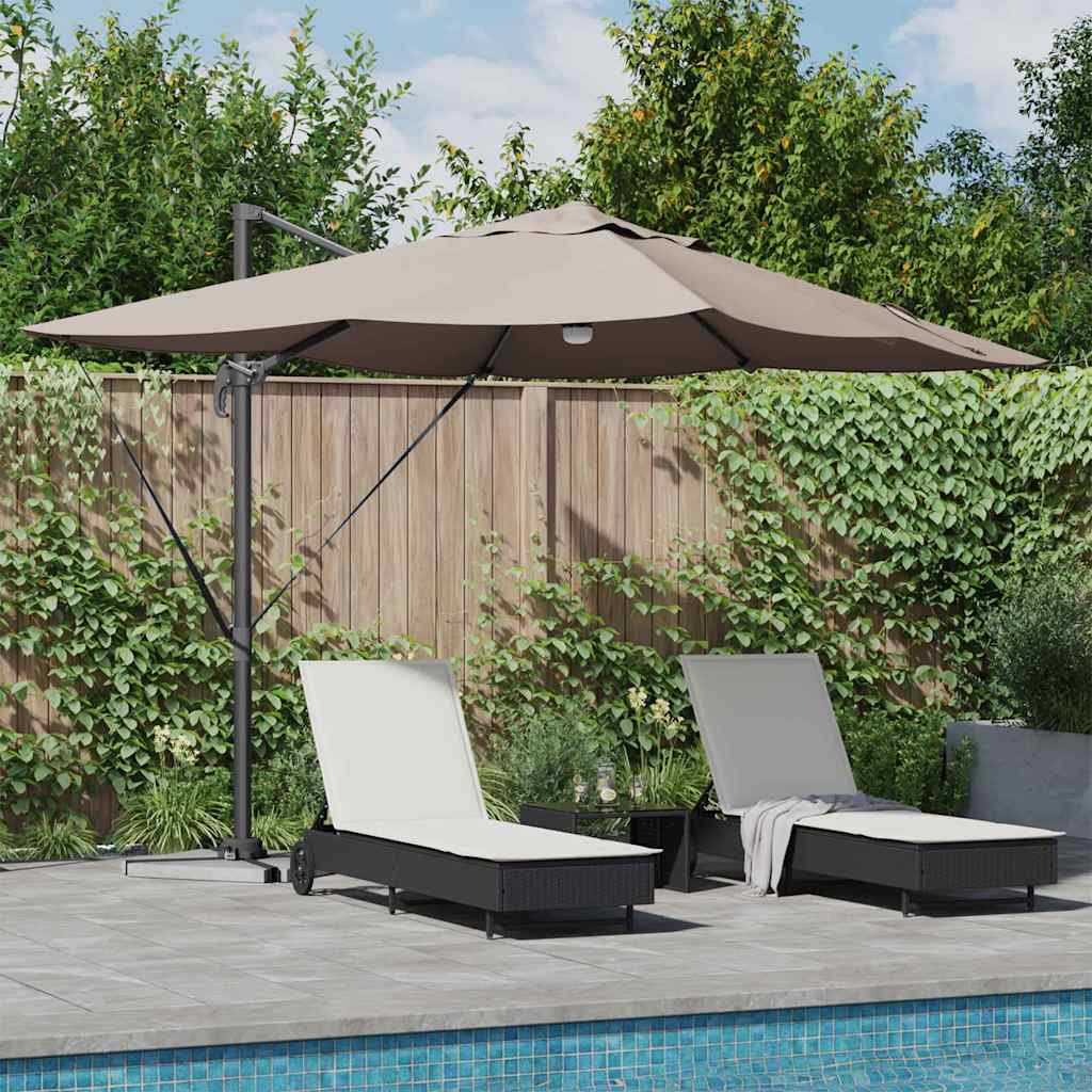 Sonnenschirm 351 x 250 x 253 cm Polyester und Aluminium Taupe
