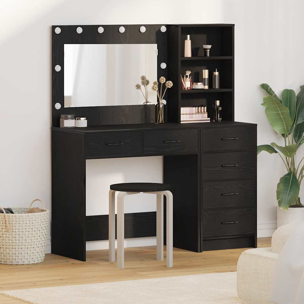 Schminktisch 2 Stk. Schwarz 78,5 x 41 x 135 cm Holzwerkstoff