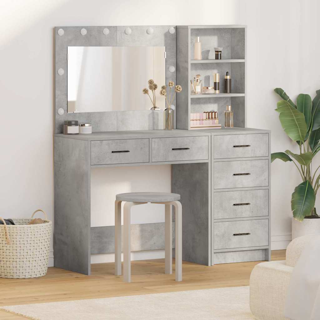 Schminktisch 2 Stk. Grau 78,5 x 41 x 135 cm Holzwerkstoff