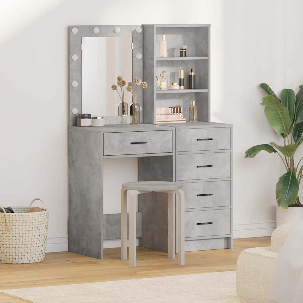 Schminktisch 2 stk. Grau 50 x 41 x 135 cm Holzwerkstoff