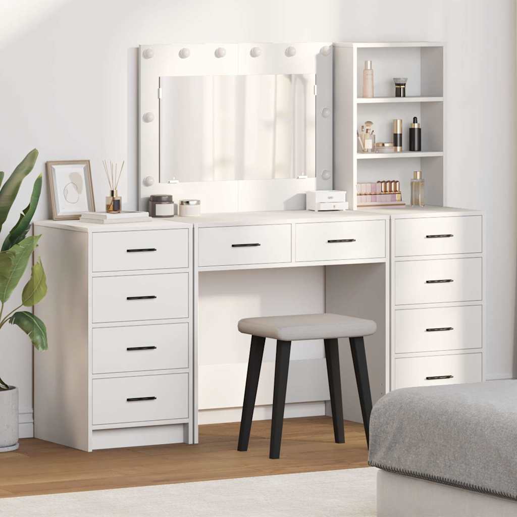 Schminktisch 3 stk. Weiß 78,5 x 41 x 135 cm Holzwerkstoff