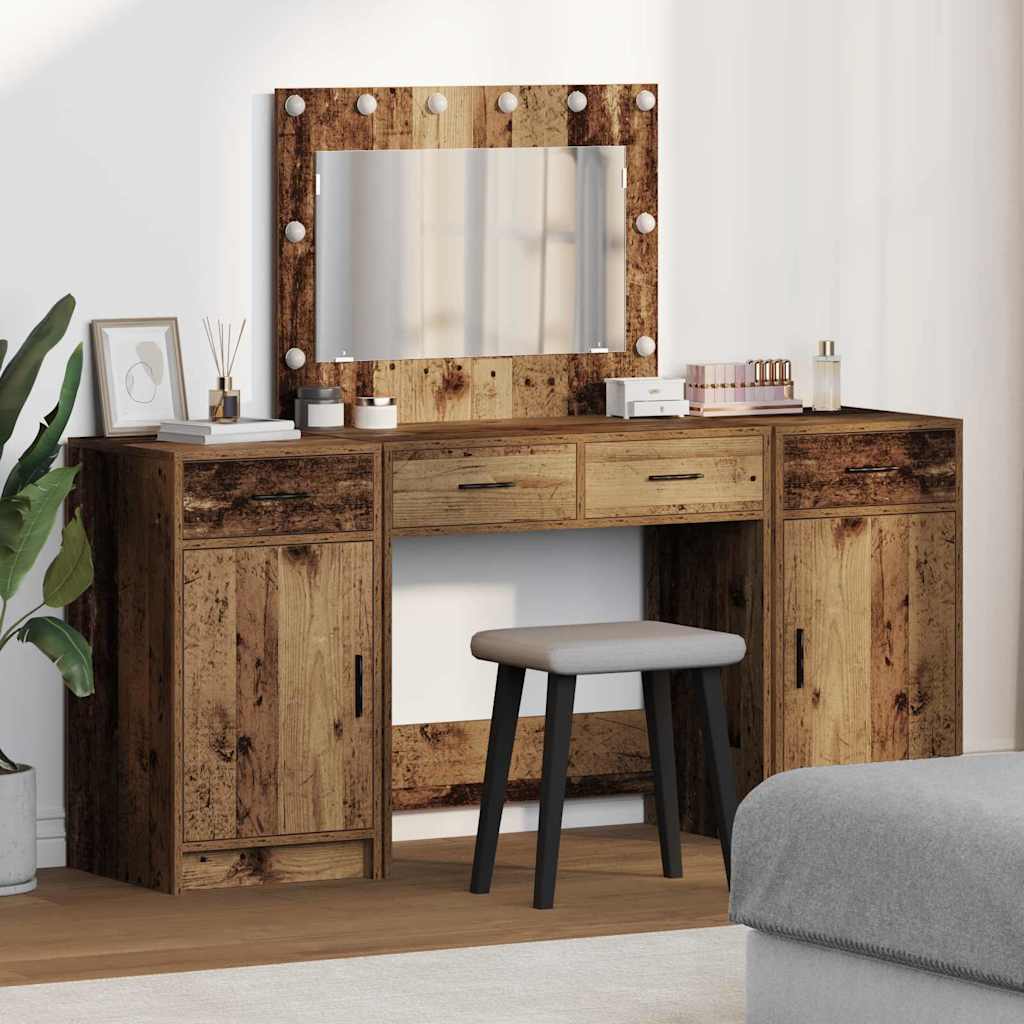 Schminktisch 3 stk. Braun 78,5 x 41 x 135 cm Holzwerkstoff