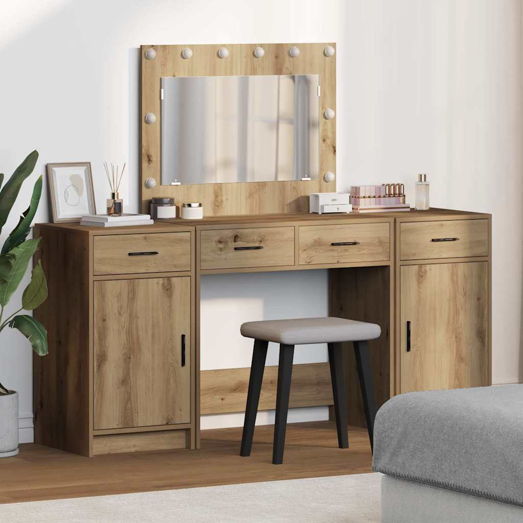 Schminktisch 3 stk. Braun 78,5 x 41 x 135 cm Holzwerkstoff