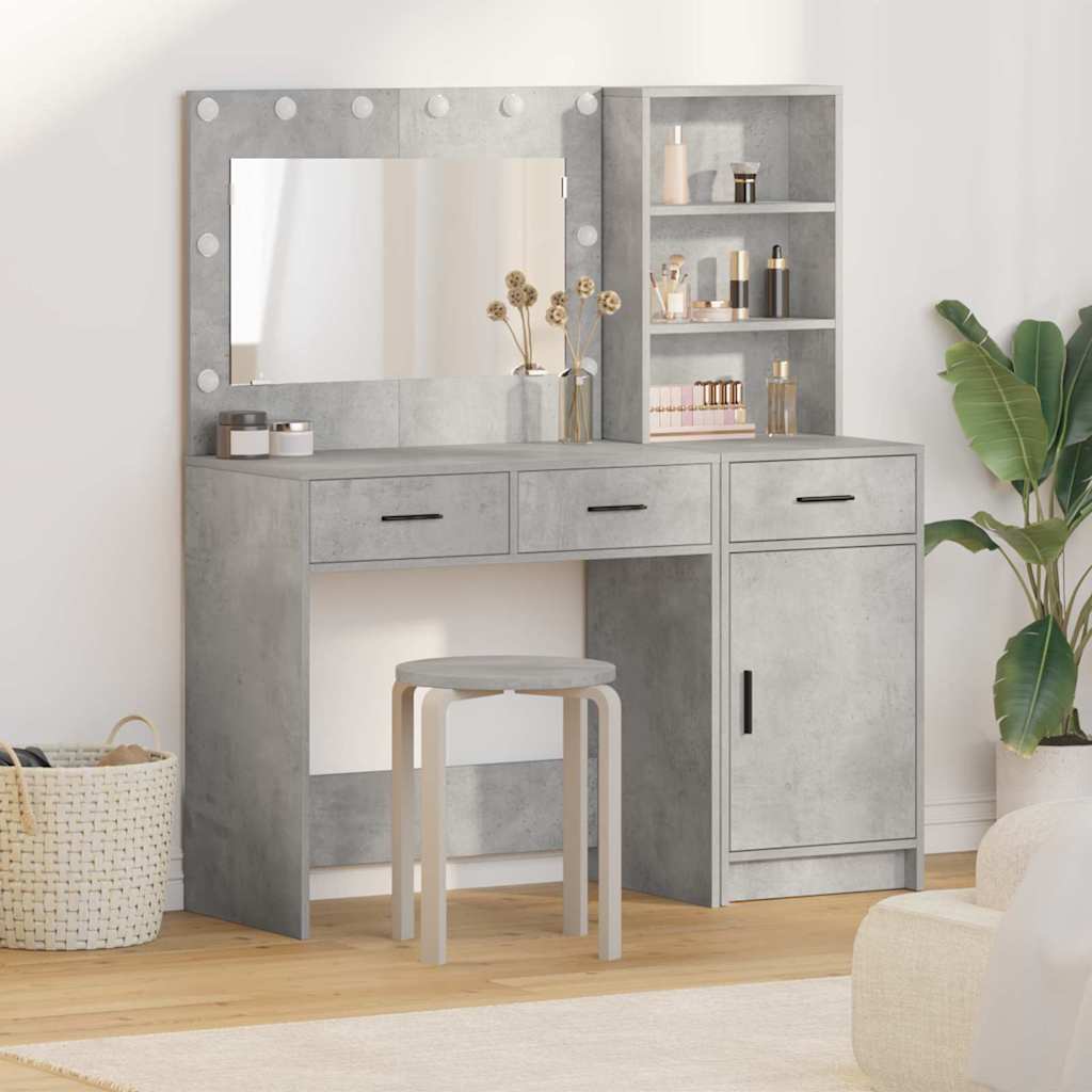 Schminktisch 2 stk. Grau 78,5 x 41 x 135 cm Holzwerkstoff
