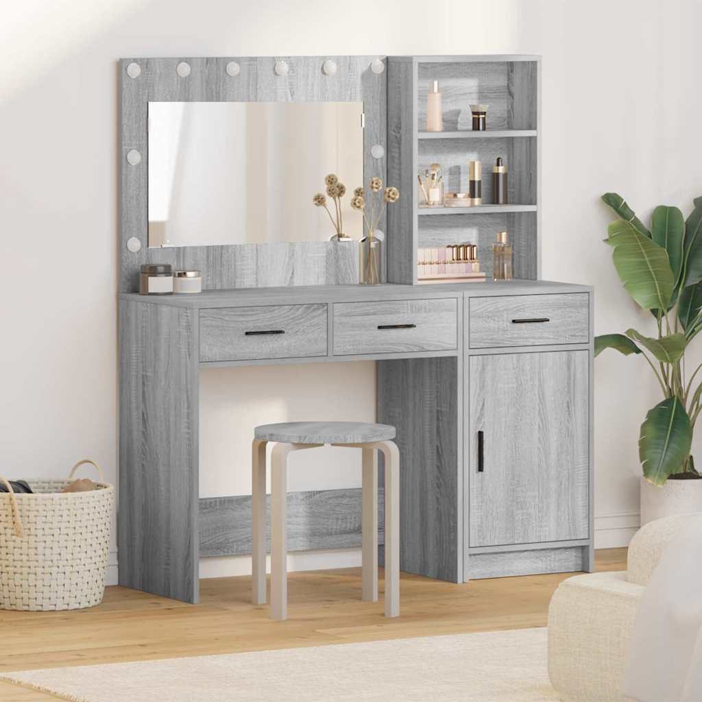 Schminktisch 2 stk. Grau 78,5 x 41 x 135 cm Holzwerkstoff