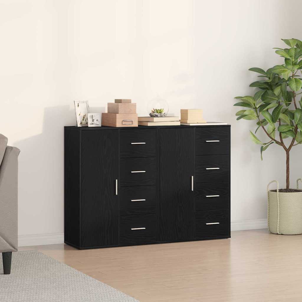 Sideboard 2 stk. Schwarz Eichen-Optik 60 x 31 x 84 cm