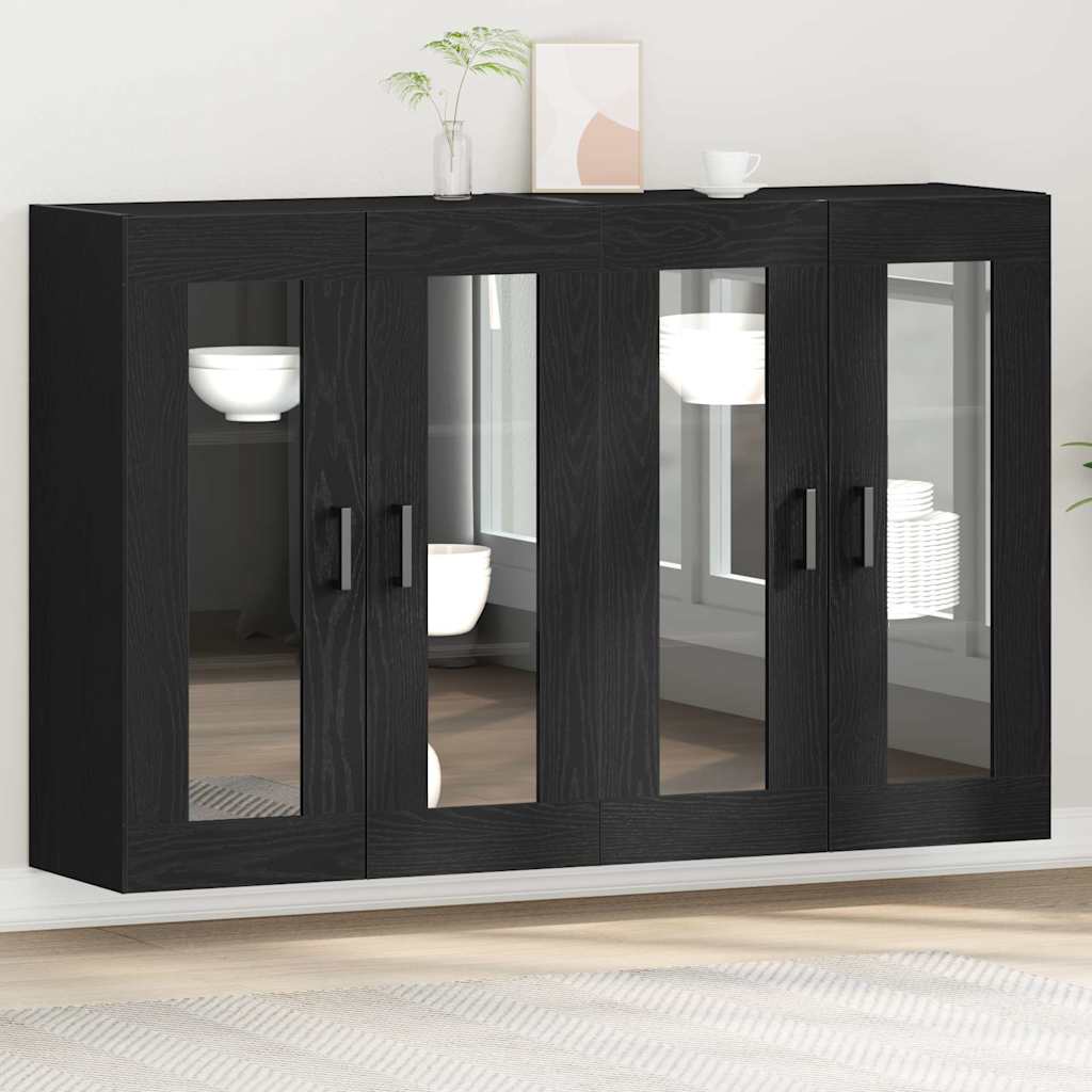 Wandschränke 2 stk. Schwarz Eichen-Optik 69,5 x 34 x 90 cm