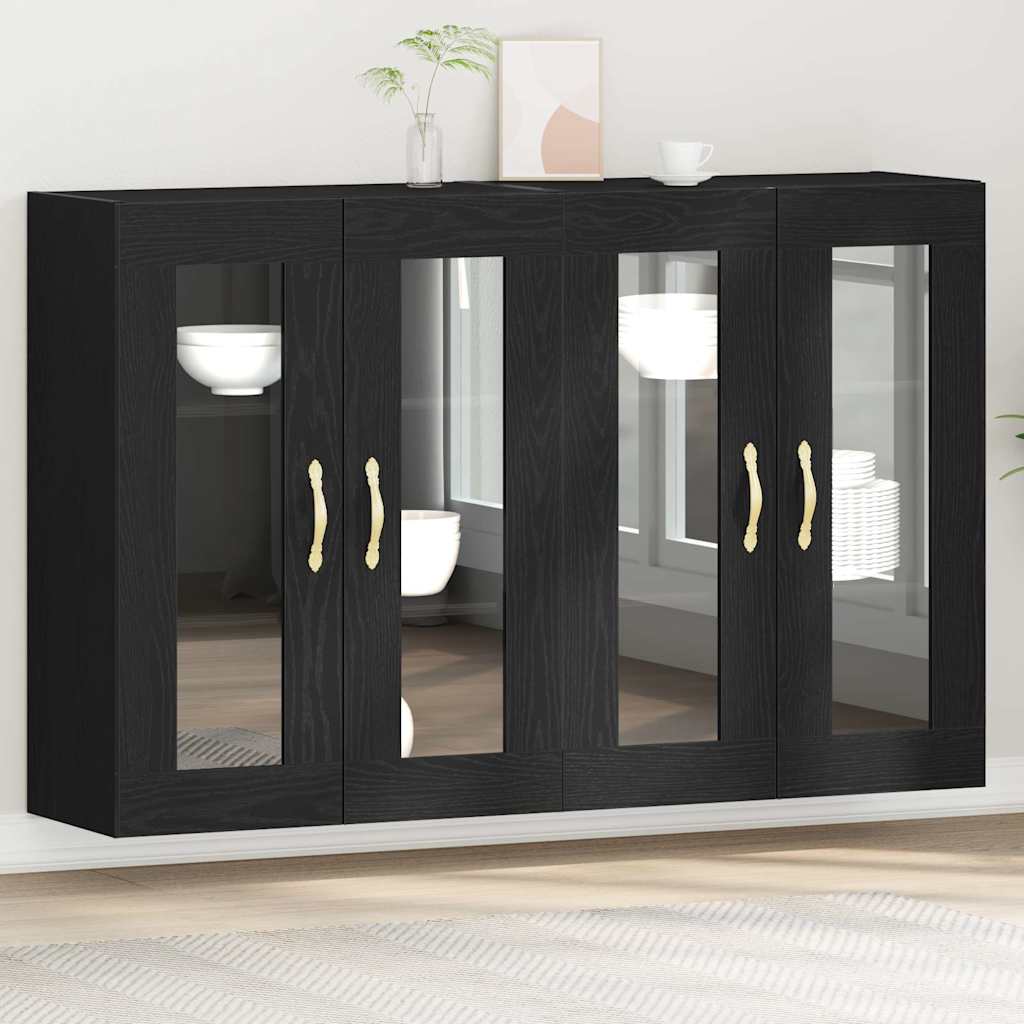 Wandschränke 2 stk. Schwarz Eichen-Optik 69,5 x 34 x 90 cm