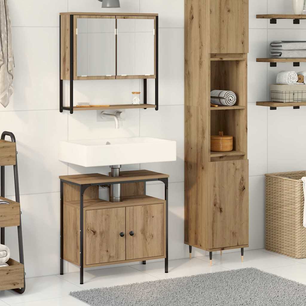 Badezimmermöbel-Set 2 Stk. Braun Holzwerkstoff