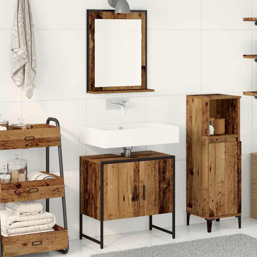 Badezimmermöbel-Set 2 Stk. Braun Holzwerkstoff