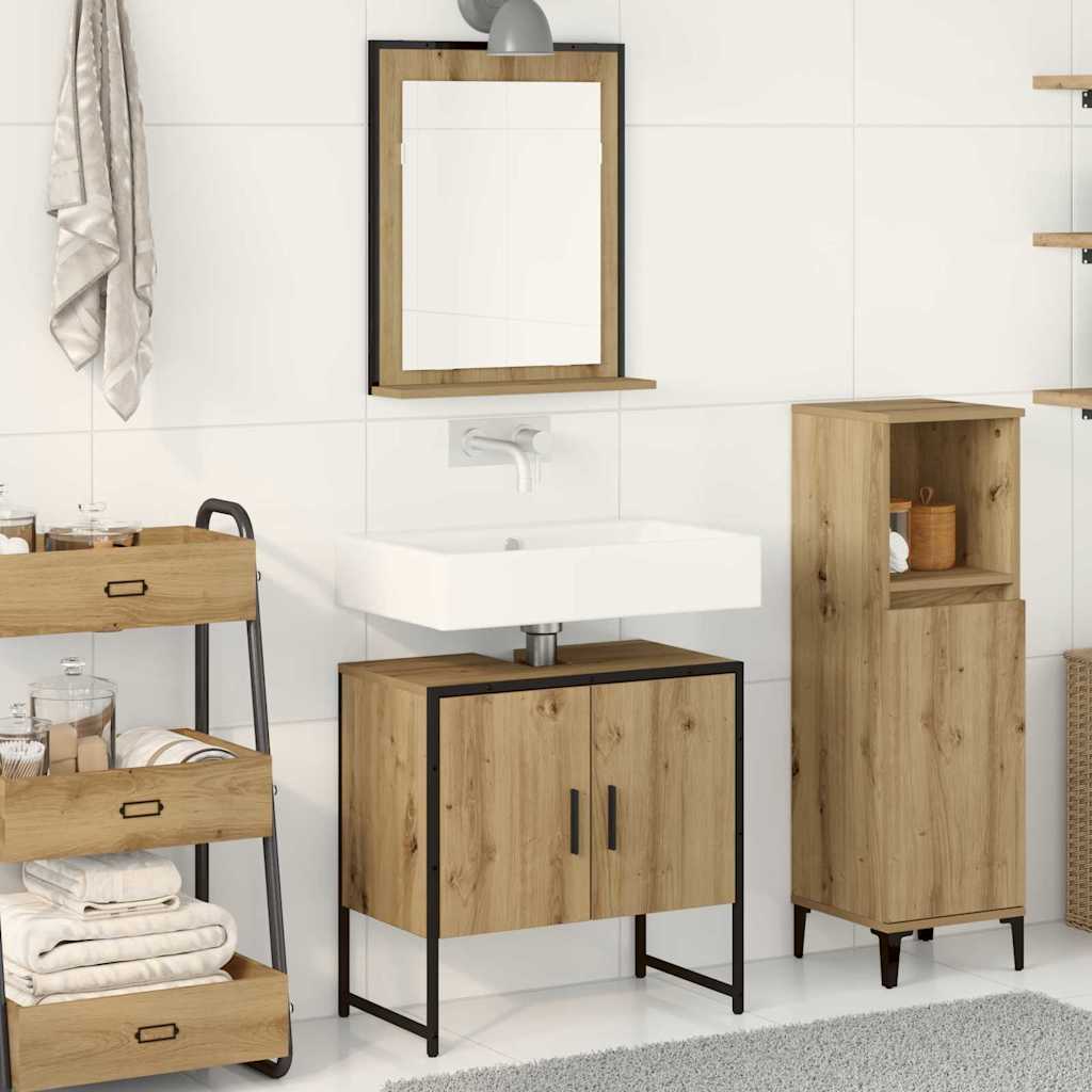 Badezimmermöbel-Set 2 Stk. Braun Holzwerkstoff