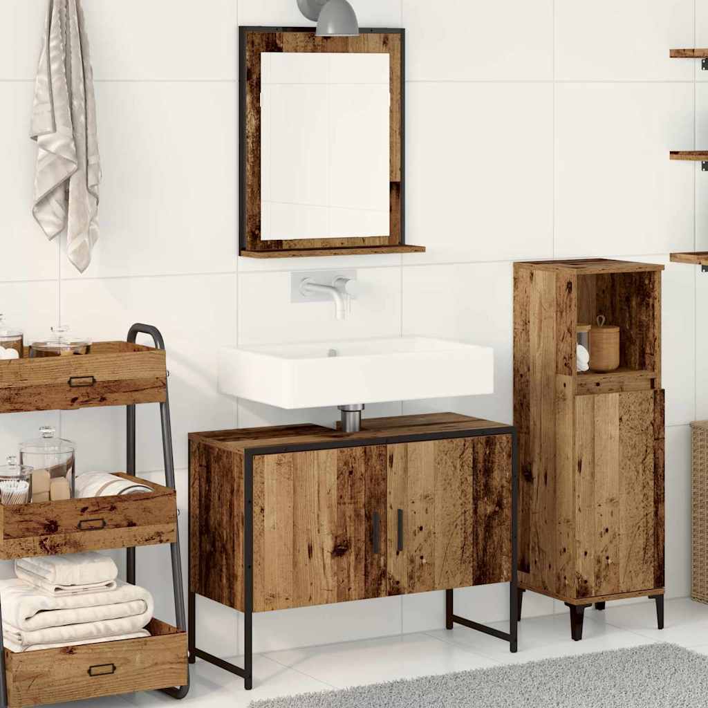 Badezimmermöbel-Set 2 Stk. Braun Holzwerkstoff