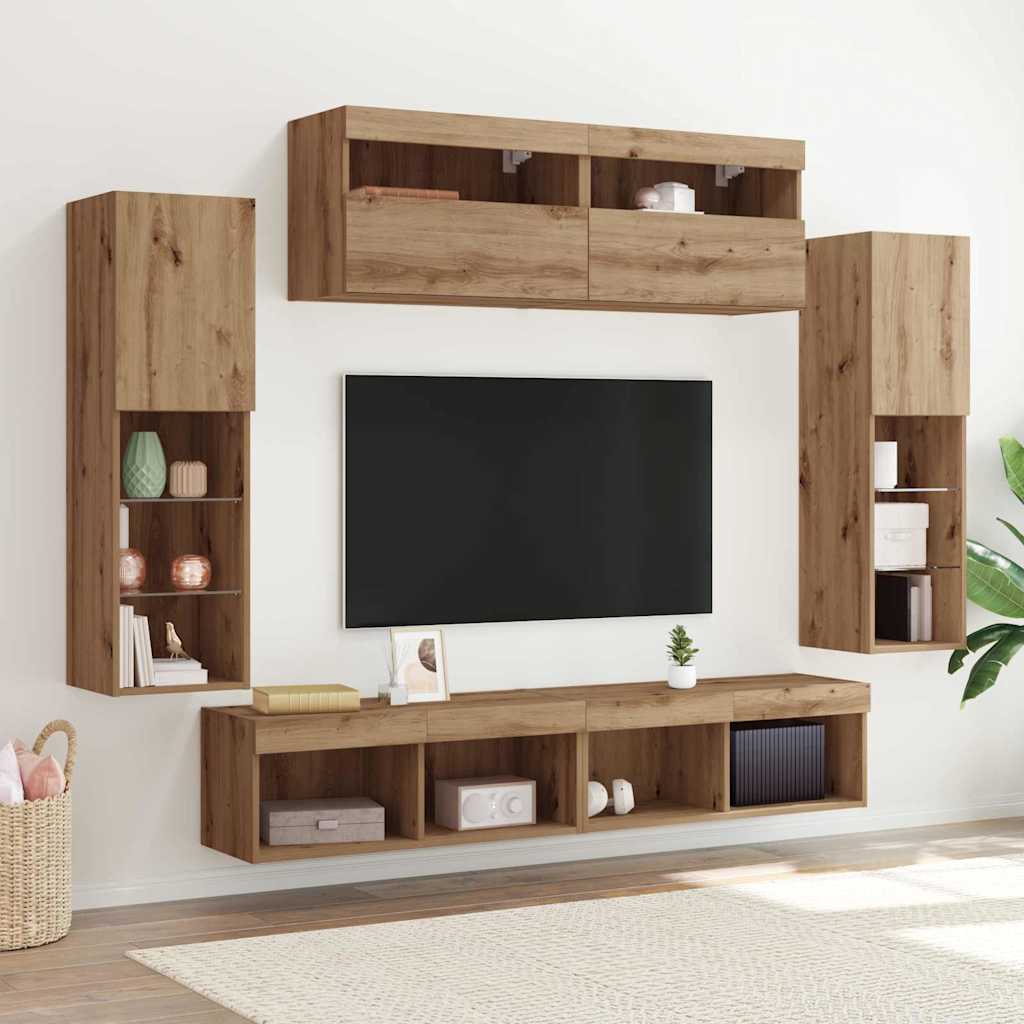 TV-Schrankset 6 stk. Artisan-Eiche Holzwerkstoff