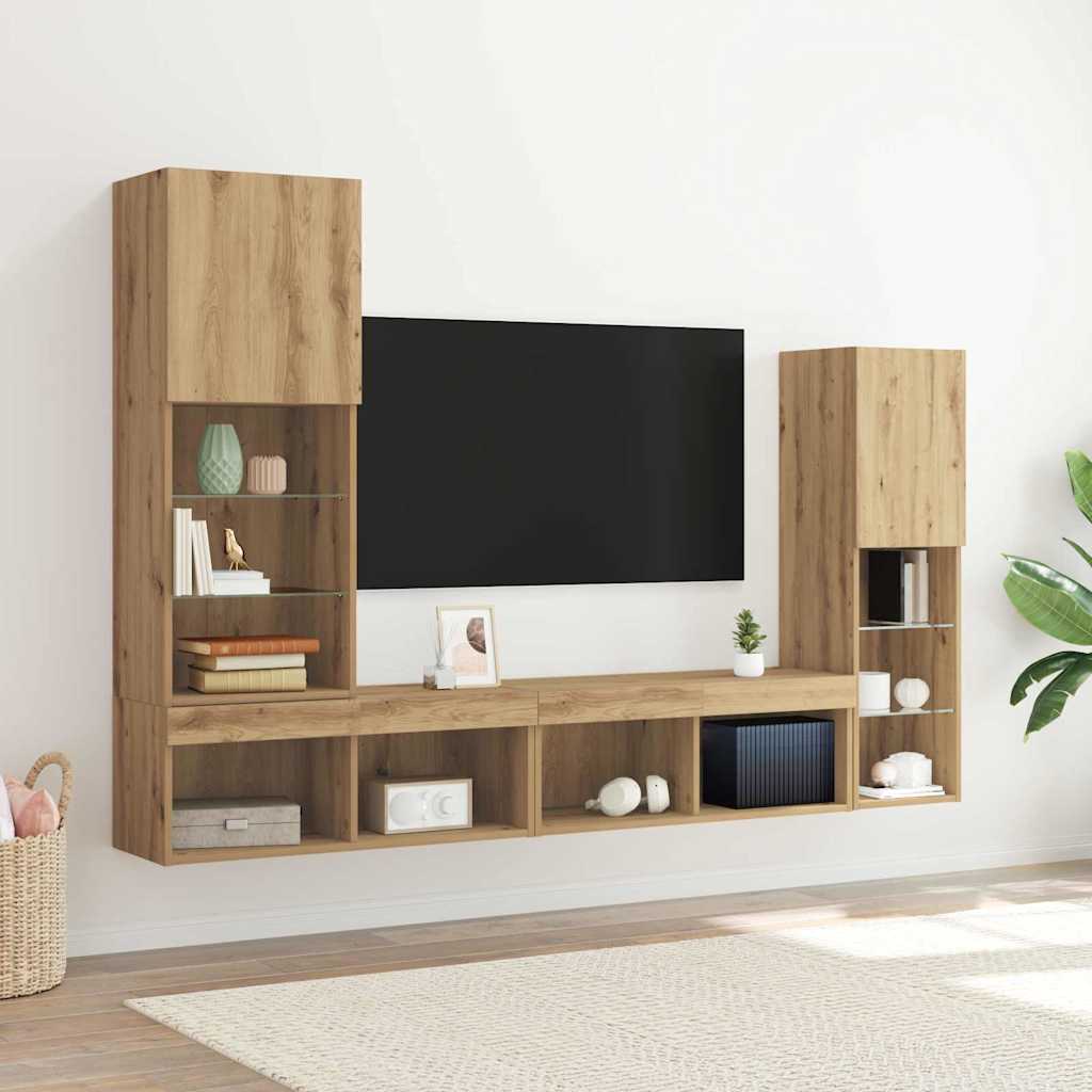 TV-Schränk 4 stk. Artisan-Eiche Holzwerkstoff