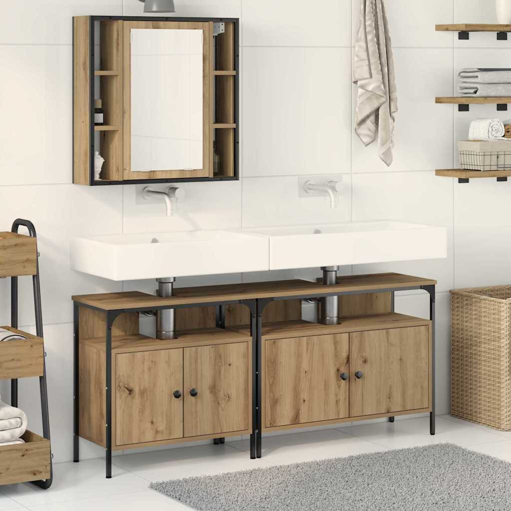 Badezimmer Waschbeckenmöbel 3 stk. Braun 80 x 30 x 60 cm