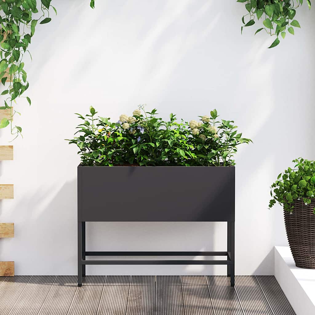 Hochbeet Gartenpflanzer Schwarz 60 x 26 x 45 cm Stahl