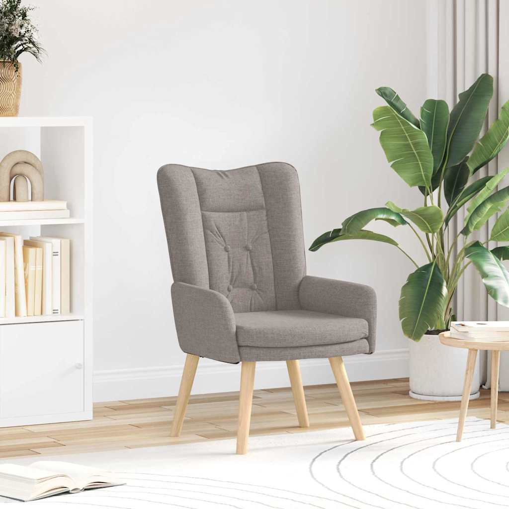 Sessel Taupe Stoff und Sperrholz
