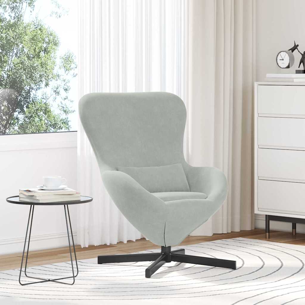 Eiersessel Hellgrau 63 x 73 x 90 cm Samt