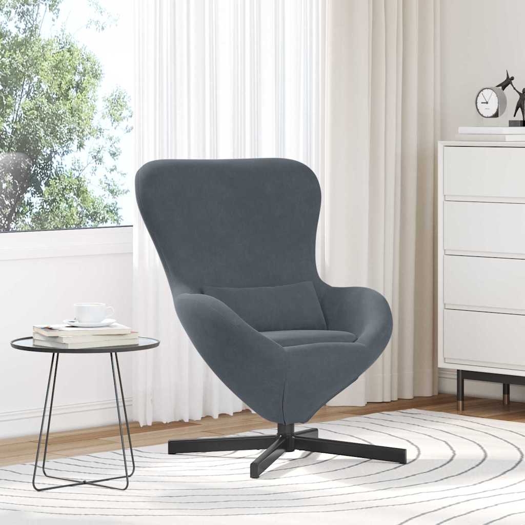 Eiersessel Dunkelgrau 63 x 73 x 90 cm Samt